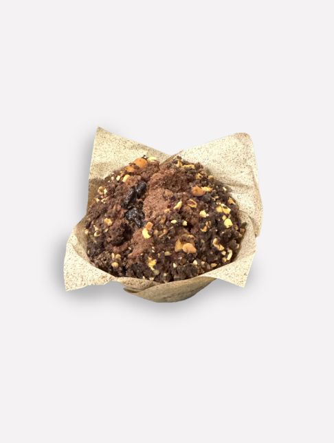 Dubbele chocolade, karamel & noten muffin