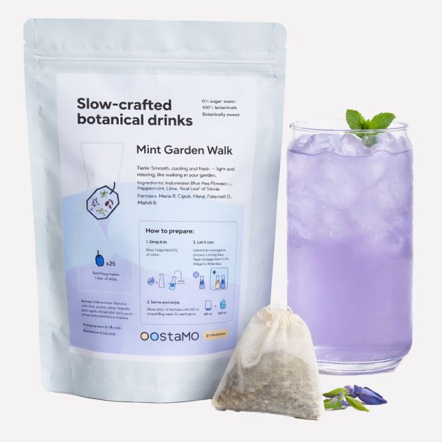 Overnight Botanicals Mint Garden Walk - Kittelbloem, limoen & pepermunt 1L bag