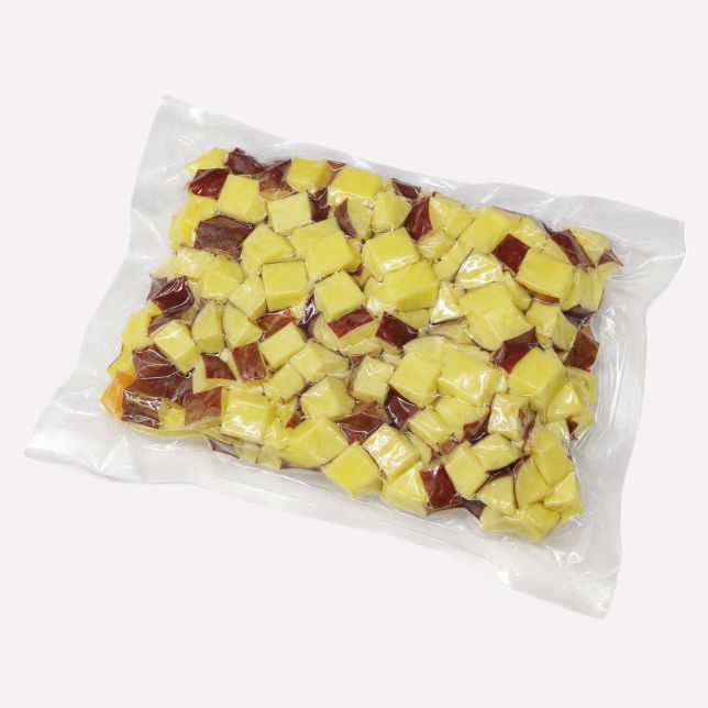 Aardappel roseval met schil gesneden blok 15 mm