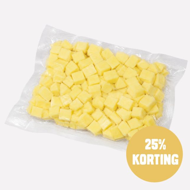 Aardappel roseval zonder schil gesneden blok 10 mm