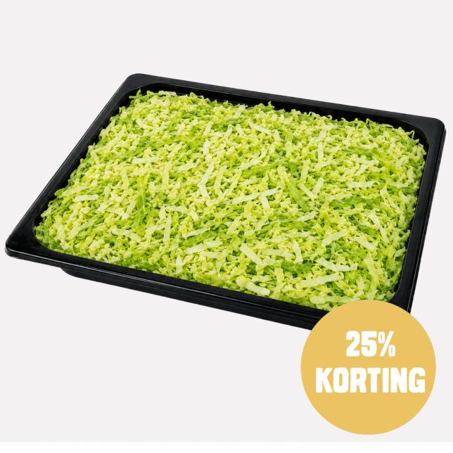 Groene kool gesneden 2 mm