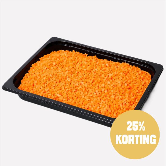 Wortel gesneden blok 5 mm