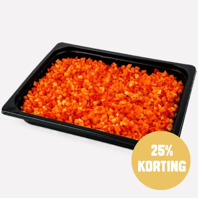 Paprika rood gesneden blok 15 mm