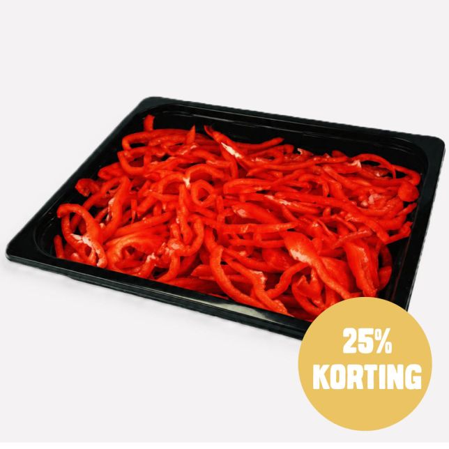 Paprika rood gesneden reep 10 mm