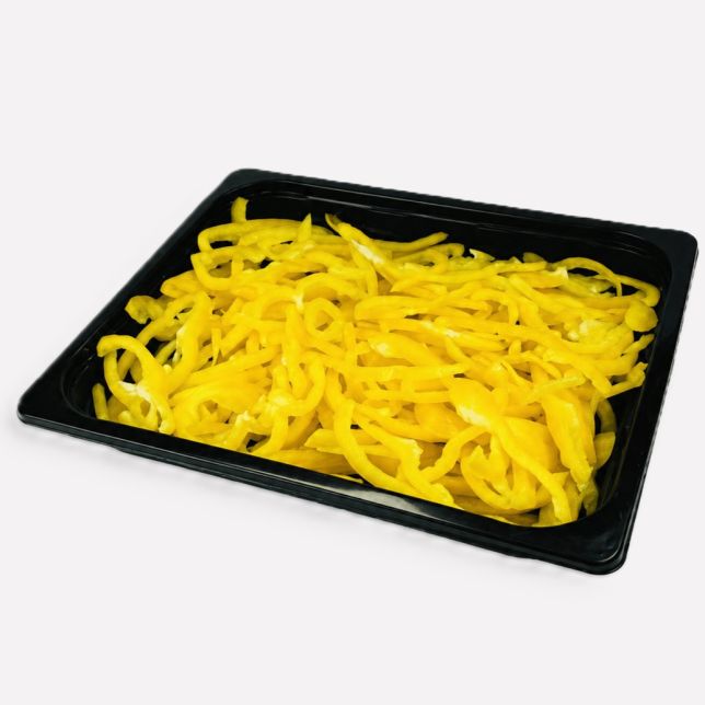 Paprika geel gesneden reep 10 mm