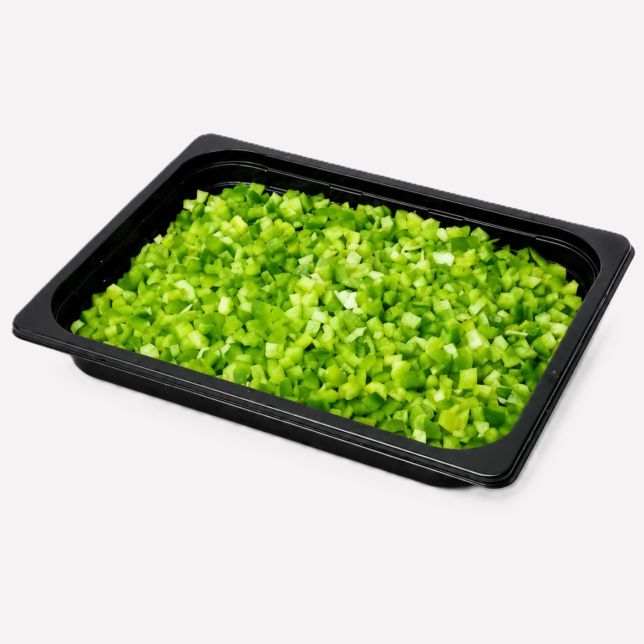 Paprika groen gesneden blok 5 mm