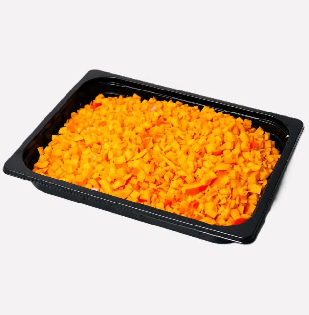 Pompoen oranje gesneden blok 10 mm
