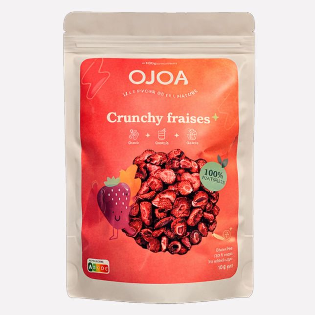 Crunchy gedroogde aardbei schijfjes