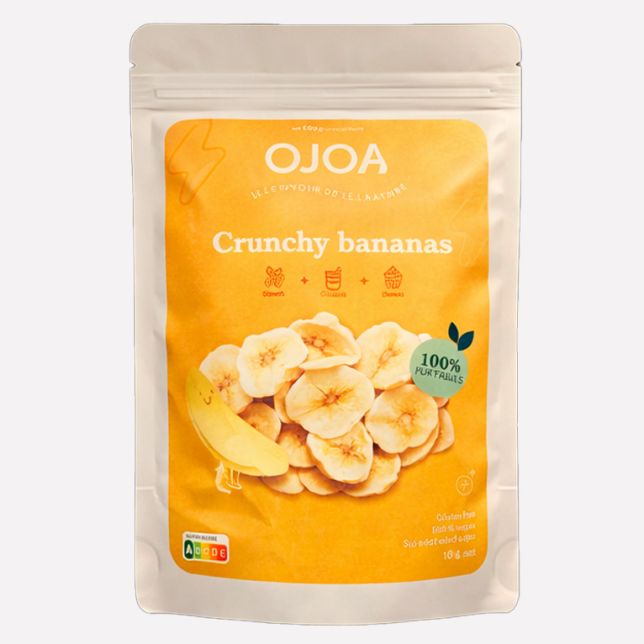 Crunchy gedroogde banaan schijfjes