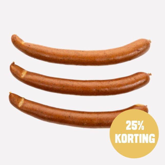 Gekruide (hybride) varken hotdog