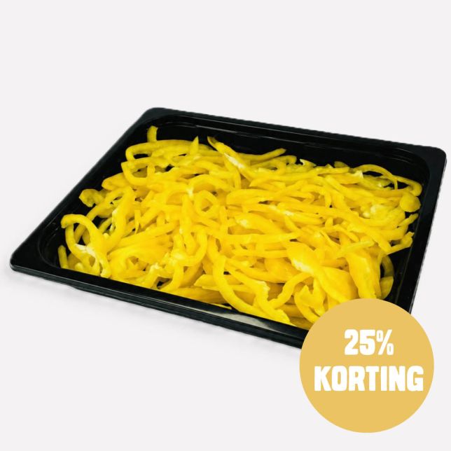 Paprika geel gesneden reep 5 mm
